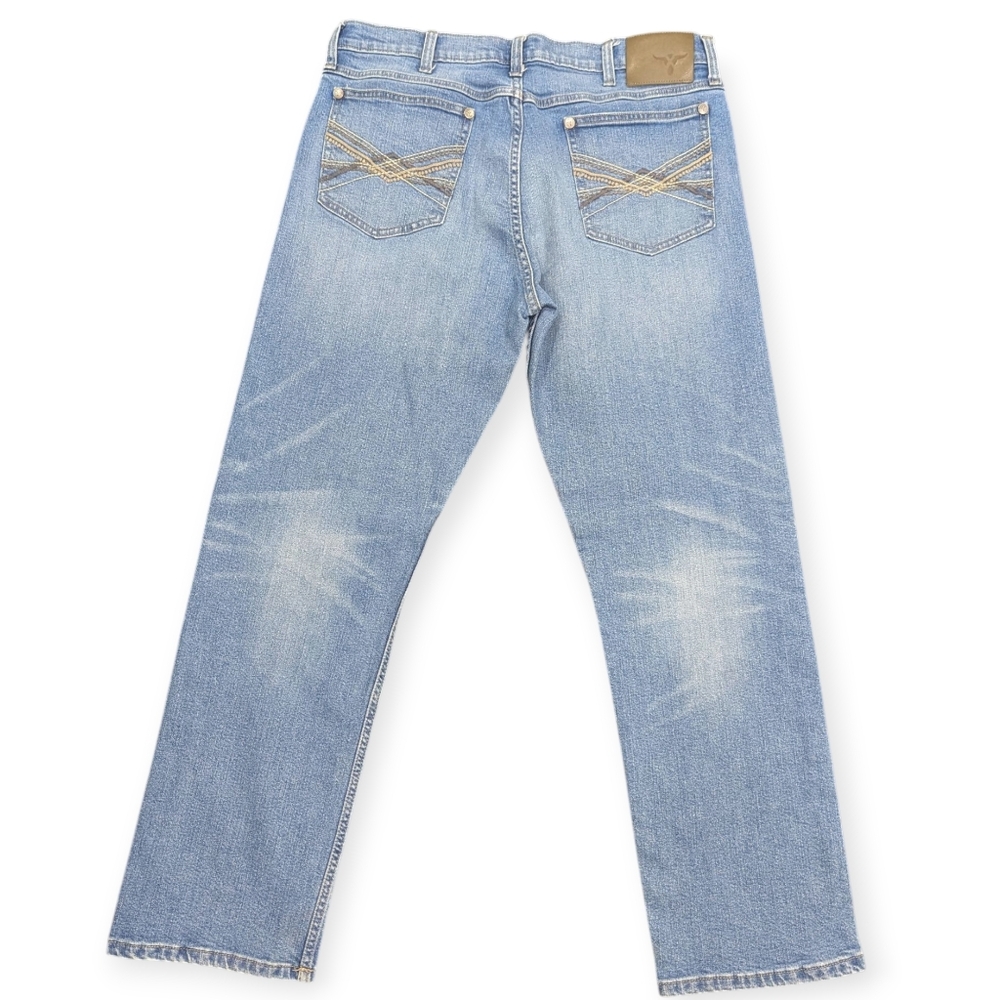 Wrangler 20X Style 44 34 Slim Straight Men's Jeans Sz 34x30 Y2K Thick Stitching
